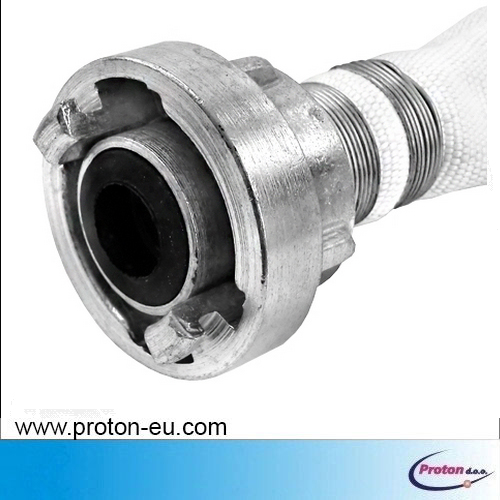 Gasilska D cev 20 m 2 - Proton d.o.o. - tlacne D cevi - gasilske tekstilne cevi - prirobnica Storz - Storz spojka - Storz priklop