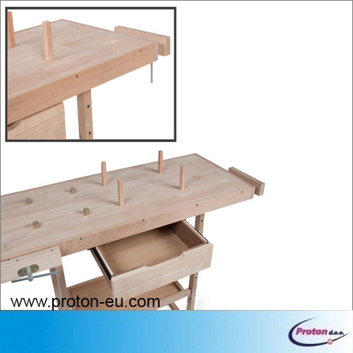 Mizarska delovna miza 1170 x 475 x 830 mm 5 - Proton d.o.o. - ponk - pank - delovni pult - hoblpank - hoblponk - hobl ponk - mizarski pank - tišlarska miza - skobelnik - virštat - virštak - berštat - stolarska klupa