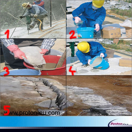 Neekslozivno raztezno sredstvo za ru�enje 6 - Proton d.o.o. - Hladno miniranje - miner - minerstvo - TNT - kompresor - pnevmatsko vrtanje - vrtina - izvrtina - luknja - razbijanje - podiranje - hidravlično kladivo - pnevmatsko kladivo - pikiranje - nitroglicerin - kamen - �iva skala - armiran beton - kamnolom - pruh - pesek - granulat - hidravlika - �temanje - vrtalnik - kladivo - macola - DTH - piker� - pnevmatično - pi�tola - pick hammer - bager - rovokopač - minibager - midibager - JCB - Poclain - Volvo - MF - Massey Ferguson - Doosan - Daewoo