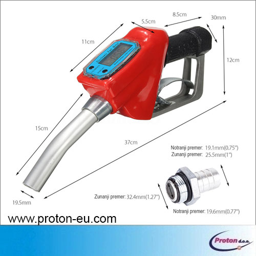 Pipa za točenje goriv 60 L/min z digitalnim �tevcem pretoka goriva 4 - Proton d.o.o.